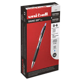 Signo 207 Retractable Gel Pen, 0.7mm, Blue Ink, Smoke-black-blue Barrel, Dozen