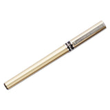 Deluxe Stick Roller Ball Pen, Fine 0.7mm, Blue Ink, Champagne Barrel, Dozen