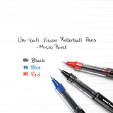 Vision Stick Roller Ball Pen, Micro 0.5mm, Black Ink, Black-gray Barrel, Dozen