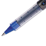 Vision Stick Roller Ball Pen, Micro 0.5mm, Blue Ink, Blue-gray Barrel, Dozen