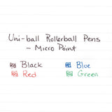 Stick Roller Ball Pen, Micro 0.5mm, Black Ink, Black Matte Barrel, Dozen