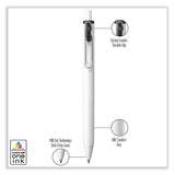 Unione Gel Pen, Retractable, Medium 0.7 Mm, Black Ink, White Barrel, Dozen