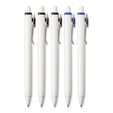 Unione Gel Pen, Retractable, Medium 0.7 Mm, Business Ink-color Assortment, White Barrel, 5-pack