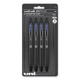 207 Plus+ Gel Pen, Retractable, Medium 0.7 Mm, Blue Ink, Black Barrel, 4-pack