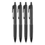 207 Plus+ Gel Pen, Retractable, Medium 0.7 Mm, Blue Ink, Black Barrel, 4-pack