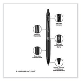207 Plus+ Gel Pen, Retractable, Medium 0.7 Mm, Black Ink, Black Barrel, 4-pack