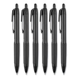 207 Plus+ Gel Pen, Retractable, Medium 0.7 Mm, Inspirational Ink-color Assortment, Black Barrel, 6-pack