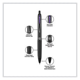 207 Plus+ Gel Pen, Retractable, Medium 0.7 Mm, Inspirational Ink-color Assortment, Black Barrel, 6-pack