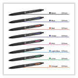 207 Plus+ Gel Pen, Retractable, Medium 0.7 Mm, Inspirational Ink-color Assortment, Black Barrel, 6-pack