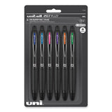 207 Plus+ Gel Pen, Retractable, Medium 0.7 Mm, Inspirational Ink-color Assortment, Black Barrel, 6-pack