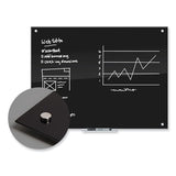 Black Glass Dry Erase Board, 35 X 23