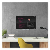 Black Glass Dry Erase Board, 35 X 23