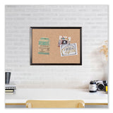 Cork Bulletin Board With Aluminum Frame, 70 X 47, Natural Surface, Black Frame