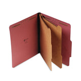 Eight-section Pressboard Classification Folders, 3 Dividers, Legal Size, Green, 10-box