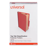 Six-section Classification Folders, Heavy-duty Pressboard Cover, 2 Dividers, 2.5" Expansion, Legal Size, Brick Red, 20-box