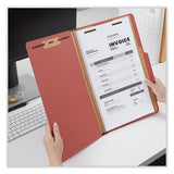 Six-section Classification Folders, Heavy-duty Pressboard Cover, 2 Dividers, 2.5" Expansion, Legal Size, Brick Red, 20-box