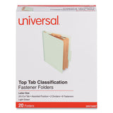 Six-section Classification Folders, Heavy-duty Pressboard Cover, 2 Dividers, 2.5" Expansion, Letter Size, Light Green, 20-bx