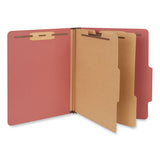 Six-section Classification Folders, Heavy-duty Pressboard Cover, 2 Dividers, 2.5" Expansion, Letter Size, Brick Red, 20-box