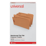 Reinforced Top Tab Fastener Folders, 2 Fasteners, Legal Size, Brown Kraft Exterior, 50-box