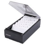 Business Card File, Metal-plastic, 4 1-4 X 8 1-4 X 2 1-2, Black