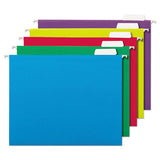 Deluxe Bright Color Hanging File Folders, Letter Size, 1-5-cut Tab, Blue, 25-box