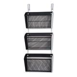 Mesh Three-pack Wall Files With Hanger, Letter, Black