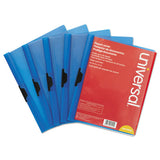 Plastic Report Cover W-clip, Letter, Holds 30 Pages, Clear-black, 5-pk