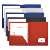 Two-pocket Plastic Folders, 11 X 8 1-2, Black, 10-pack