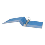 Deluxe Round Ring View Binder, 3 Rings, 3" Capacity, 11 X 8.5, Light Blue