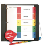 Deluxe Table Of Contents Dividers For Printers, 15-tab, 1 To 15; Table Of Contents, 11 X 8.5, White, 6 Sets