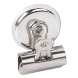 Bulldog Magnetic Clips, Medium, Nickel-plated, 12-pack