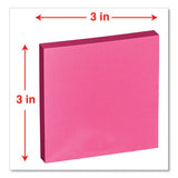 Fan-folded Self-stick Pop-up Note Pads, 3 X 3, Assorted Bright, 100-sheet, 12-pk