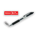 Comfort Grip Retractable Gel Pen, 0.7mm, Black Ink, Clear-black Barrel, 36-pack