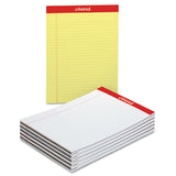 Perforated Ruled Writing Pads, Wide-legal Rule, 8.5 X 14, Canary, 50 Sheets, Dozen