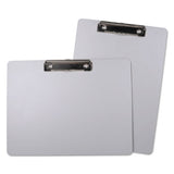 Plastic Brushed Aluminum Clipboard, Portrait, 1-2" Capacity, 8 1-2 X 11