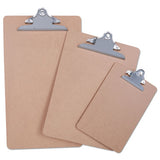 Hardboard Clipboard, 1" Capacity, 8 1-2 X 11, Brown, 3-pack