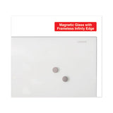 Frameless Magnetic Glass Marker Board, 72" X 48", White