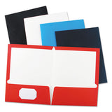 Laminated Two-pocket Folder, Cardboard Paper, Navy, 11 X 8 1-2, 25-pack