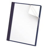 Clear Front Report Cover, Tang Fasteners, Letter Size, Dark Blue, 25-box