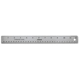 Stainless Steel Ruler W-cork Back And Hanging Hole, 12", Silver