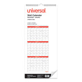 Three-month Wall Calendar, White-black-red, 12 X 27, 2021