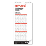 Three-month Wall Calendar, White-black-red, 12 X 27, 2021