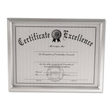 Plastic Document Frame, For 8 1-2 X 11, Easel Back, Metallic Silver