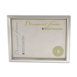 Plastic Document Frame, For 8 1-2 X 11, Easel Back, Metallic Silver