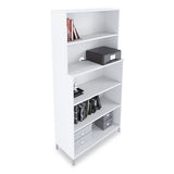 Essentials Laminate Bookcase, Five-shelf, 35.8 X 14.9 X 72, White