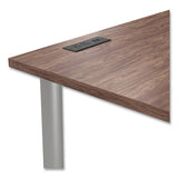Essentials Writing Table-desk With Integrated Power Management, 59.7" X 29.3" X 28.8", Espresso-aluminum