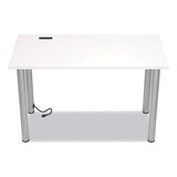 Essentials Writing Table-desk With Integrated Power Management, 47.5" X 23.7" X 28.8", White-aluminum