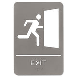 Ada Sign, Men Restroom Symbol W-tactile Graphic, Molded Plastic, 6 X 9, Gray
