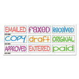 Stack Stamp, Approved, Entered, Paid, 1 13-16 X 5-8, Assorted Fluorescent Ink