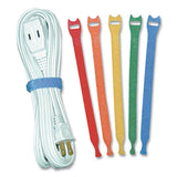 One-wrap Pre-cut Thin Ties, 0.5" X 8", Assorted Colors, 5-pack